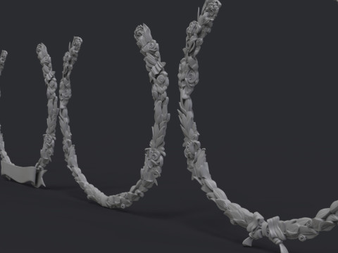 Roses Wreaths Set 3D 打印模型