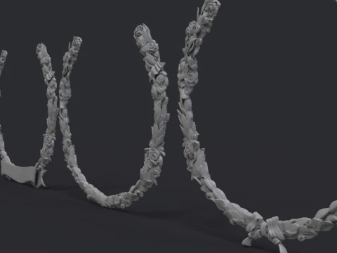 Roses Wreaths Set 3D Print Model