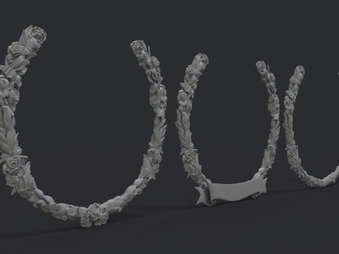 Roses Wreaths Set 3D 打印模型