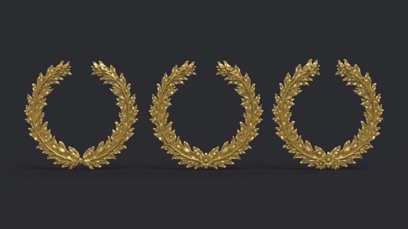 Laurel wreaths set 3D Print Model .c4d .max .obj .3ds .fbx .stl .blend 