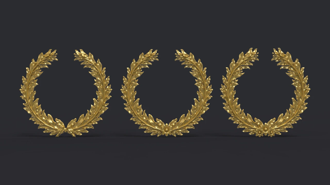Laurel wreaths set 3D Print Model .c4d .max .obj .3ds .fbx .stl .blend 