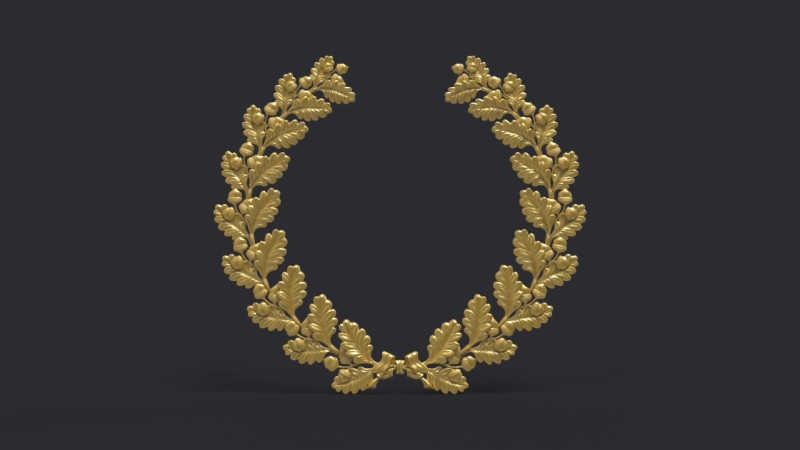 Wreath of oak leaves 3D प्रिंट मॉडल .c4d .max .obj .3ds .fbx .stl .blend 