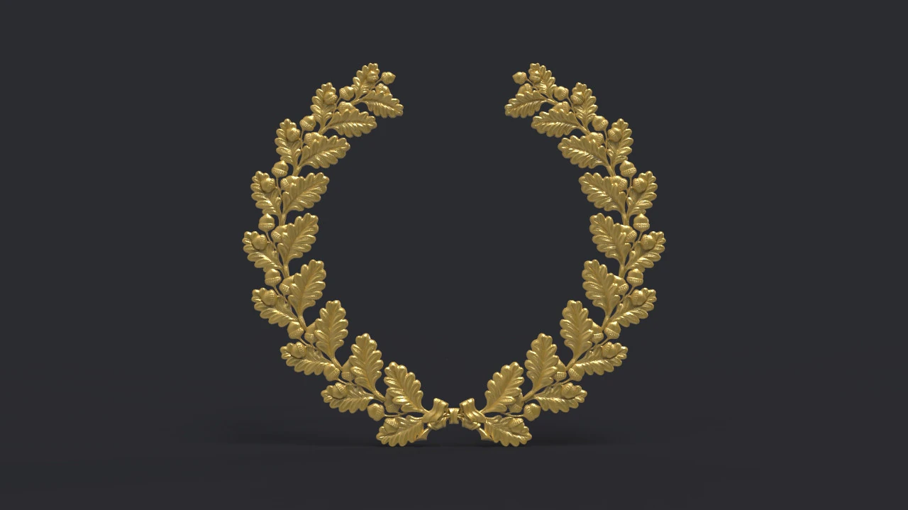 Wreath of oak leaves 3D Print Model .c4d .max .obj .3ds .fbx .stl .blend 