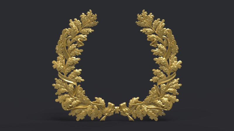 Wreath of oak leaves 3D Print Model .c4d .max .obj .3ds .fbx .stl .blend