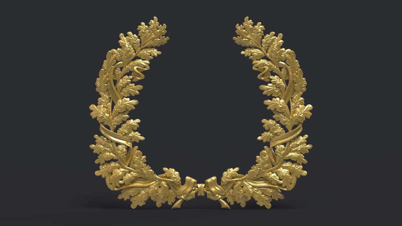 Wreath of oak leaves 3D Print Model .c4d .max .obj .3ds .fbx .stl .blend 