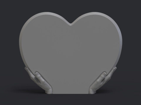 Heart Shaped Headstone 3Dプリントモデル