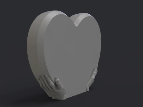 Heart Shaped Headstone 3D Print Model
