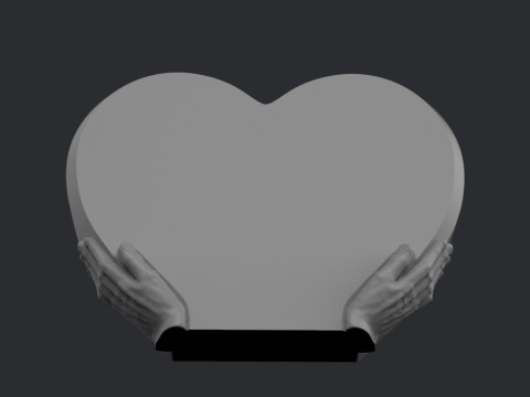 Heart Shaped Headstone 3D Print Model