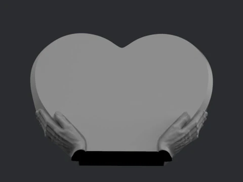 Heart Shaped Headstone 3D Print Model