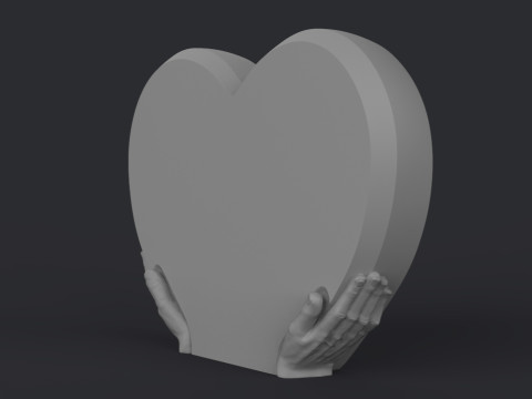 Heart Shaped Headstone 3D Print Model