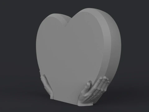Heart Shaped Headstone 3D Print Model