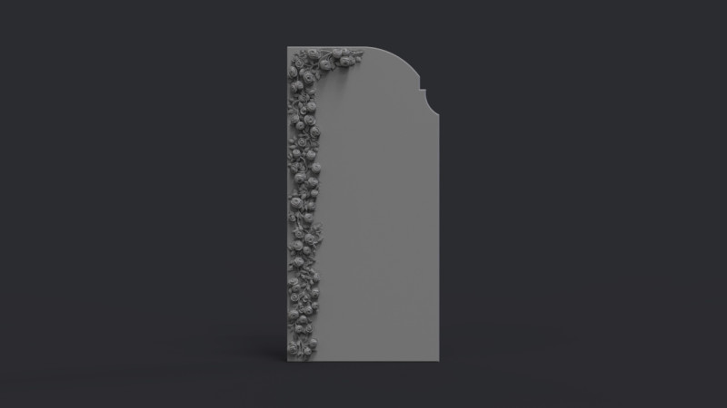 Romantic Tombstone with Roses 3D 프린트 모델 .c4d .max .obj .3ds .fbx .stl .blend 