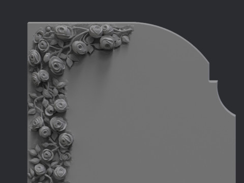 Romantic Tombstone with Roses 3D 프린트 모델