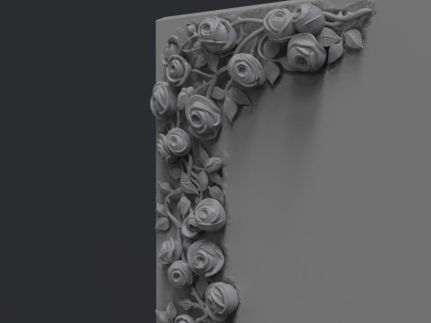 Romantic Tombstone with Roses 3D 프린트 모델