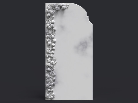 Romantic Tombstone with Roses 3D 프린트 모델