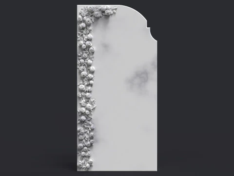 Romantic Tombstone with Roses 3D Print Model