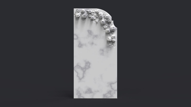 Romantic Tombstone with Roses 3D Druckmodell .c4d .max .obj .3ds .fbx .stl .blend 