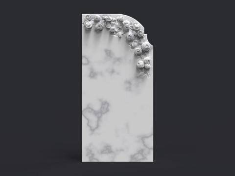 Romantic Tombstone with Roses Modello di stampa 3D