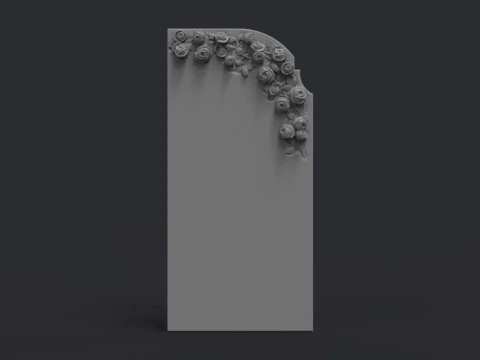 Romantic Tombstone with Roses 3D Print Model