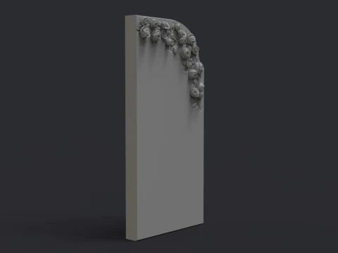 Romantic Tombstone with Roses 3D Print Model