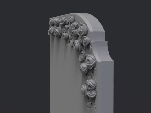 Romantic Tombstone with Roses 3D Druckmodell