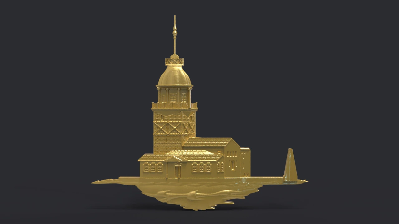 Tower of Leandros 3D Print Model .c4d .max .obj .3ds .fbx .stl .blend 