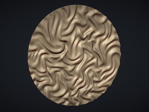 Drapery Sculptures Circle Wall Art Panel 3D 프린트 모델
