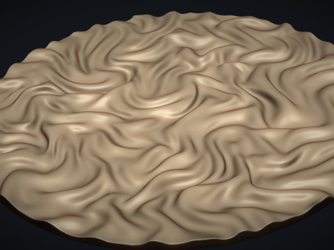 Drapery Sculptures Circle Wall Art Panel 3D 프린트 모델