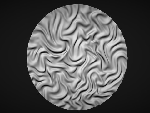 Drapery Sculptures Circle Wall Art Panel 3D 프린트 모델