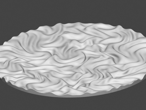 Drapery Sculptures Circle Wall Art Panel 3D 프린트 모델