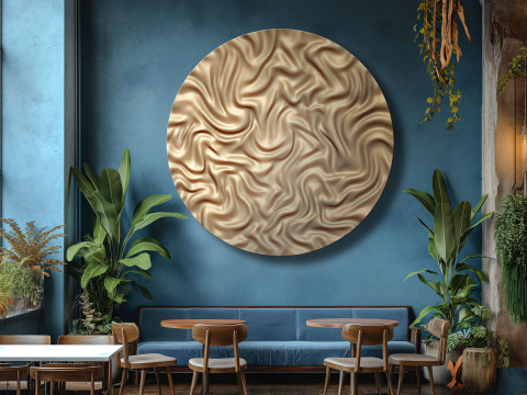 Drapery Sculptures Circle Wall Art Panel 3D 프린트 모델