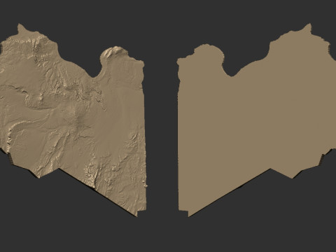 Libya physical map bas relief Modello di stampa 3D
