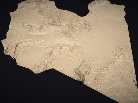 Libya physical map bas relief Modello di stampa 3D