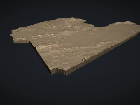 Libya physical map bas relief 3D Print Model