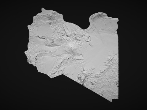 Libya physical map bas relief Modello di stampa 3D