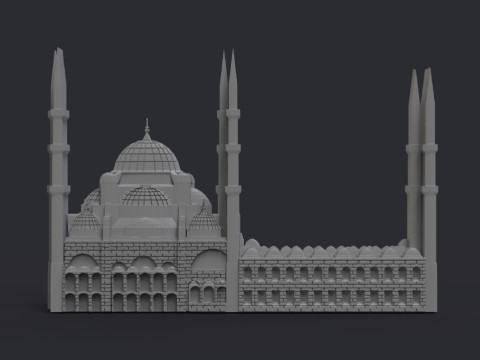 Blue Mosque Bas Relief 3D 打印模型