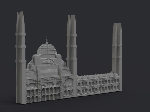 Blue Mosque Bas Relief 3D Print Model