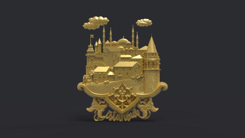 Istanbul city bas relief 3D Baskı Modeli .c4d .max .obj .3ds .fbx .stl .blend