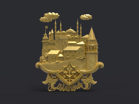 Istanbul city bas relief 3D 打印模型