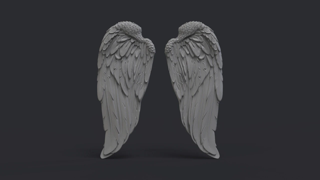 Angel wings 3D Print Model .c4d .max .obj .3ds .fbx .stl .blend 