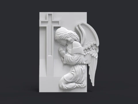 L&aacute;pida del &aacute;ngel rezando Modelo de impresión 3D