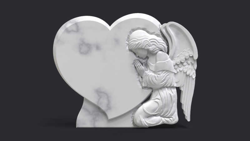 Praying Angel Tombstone 3D प्रिंट मॉडल .c4d .max .obj .3ds .fbx .stl .blend