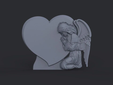 Praying Angel Tombstone 3D Print Model