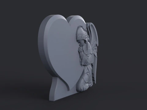 Praying Angel Tombstone 3D Print Model