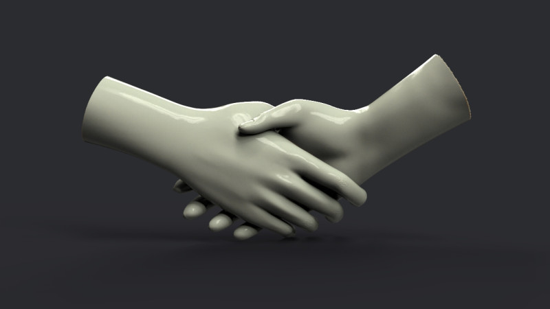 Shake hands 3D 打印模型 .c4d .max .obj .3ds .fbx .stl .blend