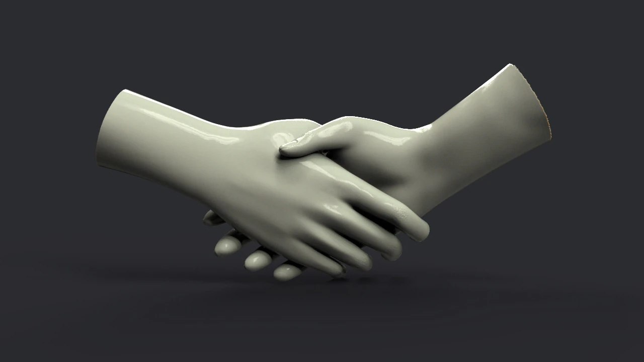 Shake hands 3D Print Model .c4d .max .obj .3ds .fbx .stl .blend 