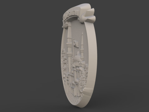 Eyup Sultan Mosque Bas Relief 3D Druckmodell