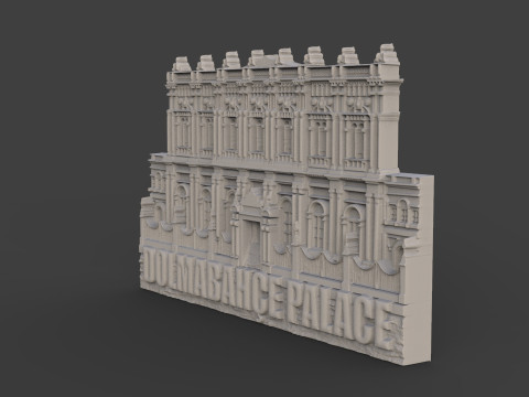 ドルマバフチェ宮殿の浅浮き彫り 3Dプリントモデル