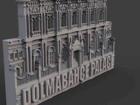 ドルマバフチェ宮殿の浅浮き彫り 3Dプリントモデル