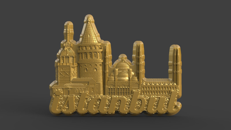 Istanbul souvenir bas relief 3D 프린트 모델 .c4d .max .obj .3ds .fbx .stl .blend 
